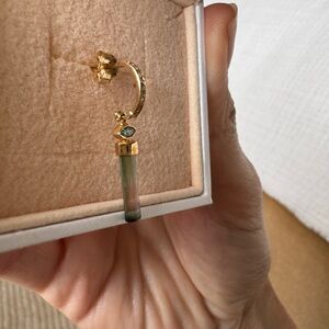 Celine Daoust watermelon tourmaline diamonds single hoop